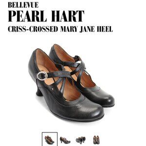 Fluevog Bellevue Black Pearl Heart pumps